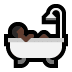 🛀🏿 person taking bath: dark skin tone display on Windows